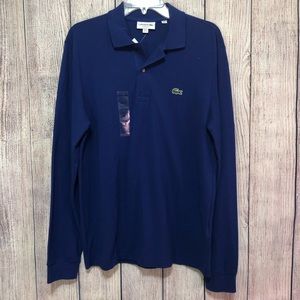 Lacoste women's long sleeve polo navy medium